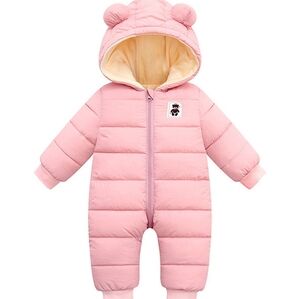 Precious Pink "Little Bear" Puffy Zip-Around Snowsuit, 3mos, Can be $13